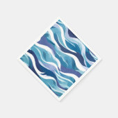 Blauwe oceaangolven | De moderne simplistische Wat Servet (Hoek)