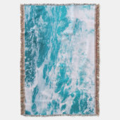 Blauwe oceaangolven deken (Voorkant Verticaal)