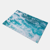 Blauwe oceaangolven deurmat (Schuin)