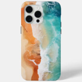 Blauwe oceaangolven en bruine zandkust Case-Mate iPhone case (Achterkant)