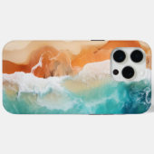 Blauwe oceaangolven en bruine zandkust Case-Mate iPhone case (Achterkant (horizontaal))