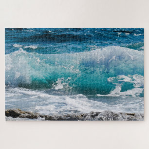 Blauwe oceaangolven en Rocks, Vs 2 Legpuzzel