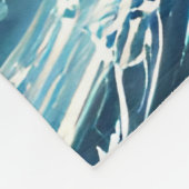 Blauwe oceaangolven fleece deken (Hoek)