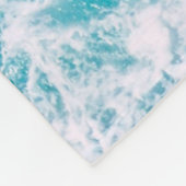 Blauwe oceaangolven fleece deken (Hoek)