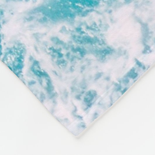 Blauwe oceaangolven fleece deken (Hoek)