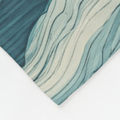 Blauwe oceaangolven fleece deken (Hoek)
