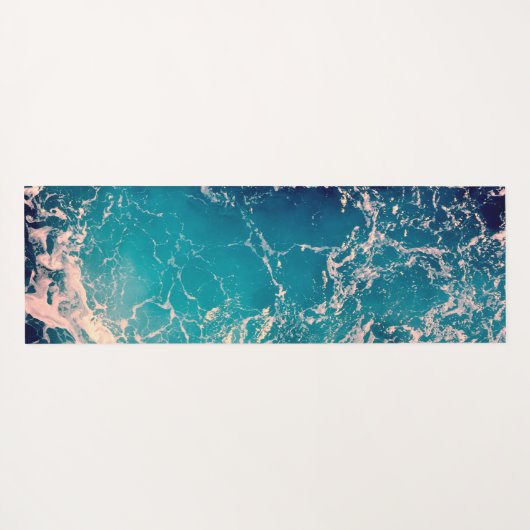 Blauwe oceaangolven Fotografie Yoga Mat (Achterkant (horizontaal))