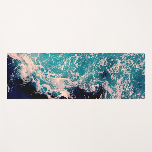 Blauwe oceaangolven Fotografie Yoga Mat (Voorkant (horizontaal))