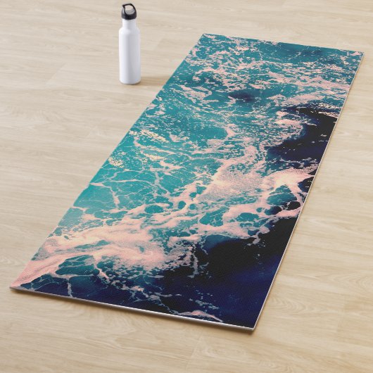 Blauwe oceaangolven Fotografie Yoga Mat (In situ)