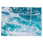 Blauwe oceaangolven groot cadeauzakje (Achterkant)