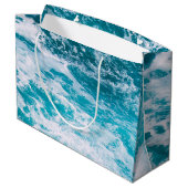 Blauwe oceaangolven groot cadeauzakje (Achterkant Gekanteld)