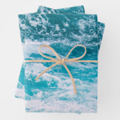 Blauwe oceaangolven inpakpapier vel (In situ)