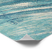 Blauwe oceaangolven Japanse bossen Poster (Hoek)