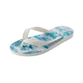 Blauwe oceaangolven kinder teenslippers (Schuin)