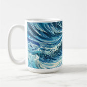 Blauwe oceaangolven koffiemok (Links)