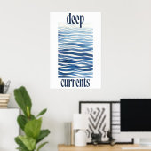 Blauwe Oceaangolven Kunstprint Abstracte Kustwand Poster (Thuiskantoor)