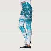 Blauwe oceaangolven leggings (Links)