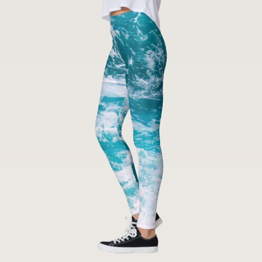 Blauwe oceaangolven leggings (Links)