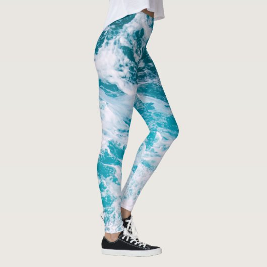 Blauwe oceaangolven leggings (Rechts)