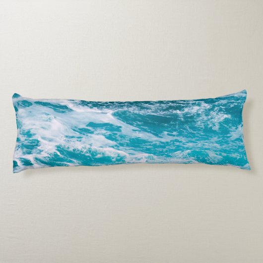 Blauwe oceaangolven lichaamskussen (Achterkant)
