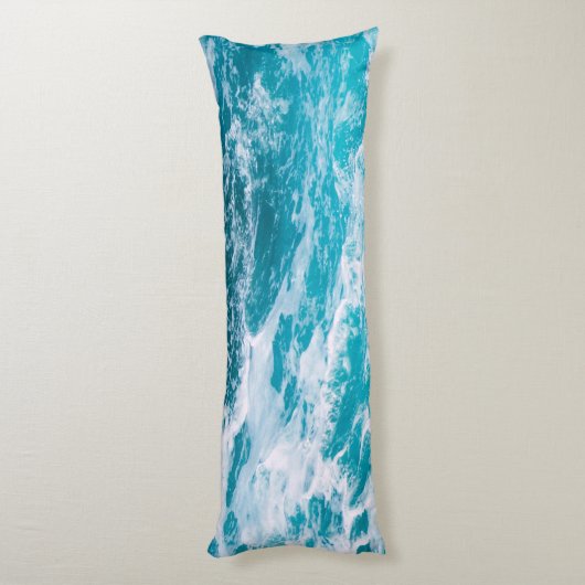 Blauwe oceaangolven lichaamskussen (Achterkant (Verticaal))
