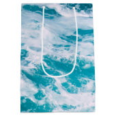 Blauwe oceaangolven medium cadeauzakje (Achterkant)