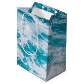 Blauwe oceaangolven medium cadeauzakje (Achterkant Gekanteld)