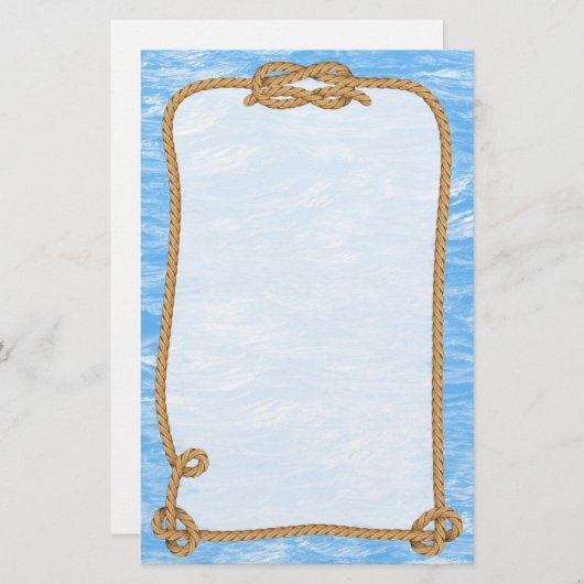 Blauwe oceaangolven met noorderbreedte briefpapier (Voorkant / Achterkant)