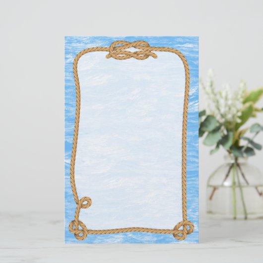 Blauwe oceaangolven met noorderbreedte briefpapier (Staand voorkant)