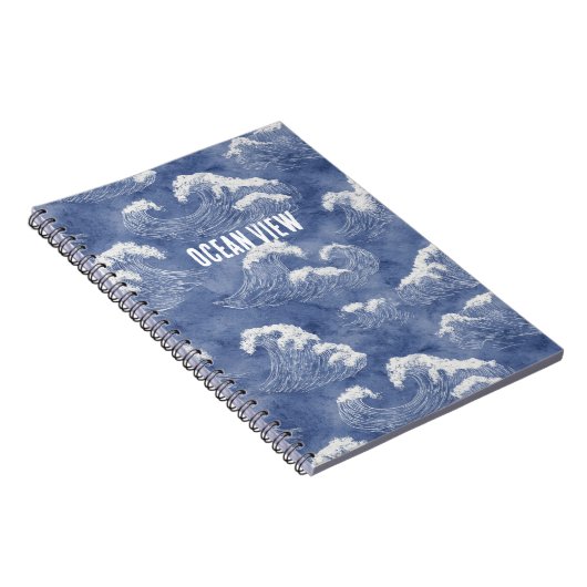 Blauwe Oceaangolven Notitieboek (Rechterzijde)