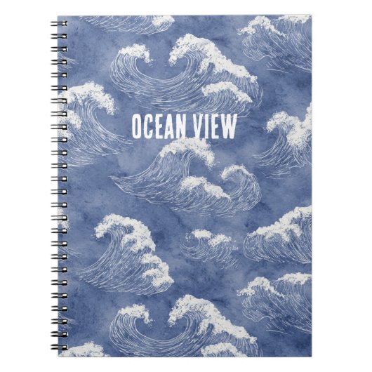 Blauwe Oceaangolven Notitieboek (Voorkant)