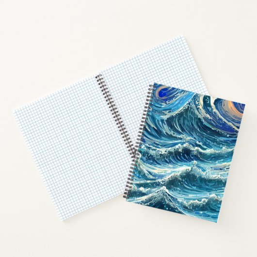 Blauwe oceaangolven notitieboek (Binnen)