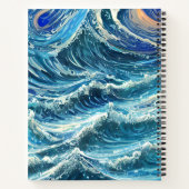 Blauwe oceaangolven notitieboek (Achterkant)