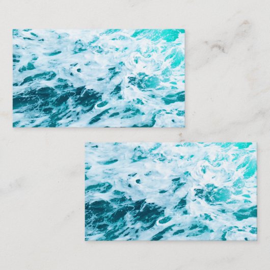Blauwe oceaangolven, oceaanspray, surfen, natuurli visitekaartje (Voorkant / Achterkant)