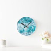 Blauwe oceaangolven onderzoeken ronde klok (Huis)