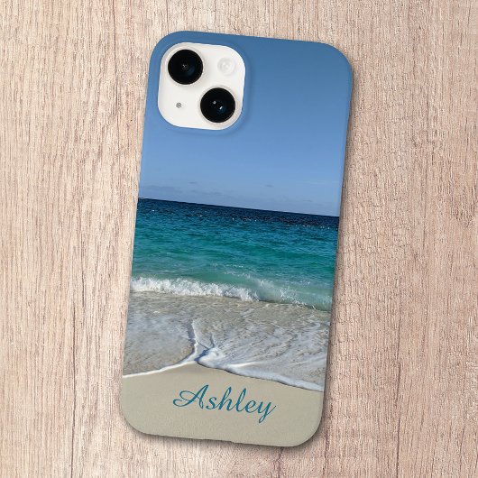 Blauwe oceaangolven op een Caraïbisch strand Case-Mate iPhone Case