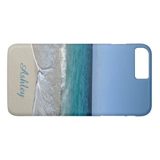 Blauwe oceaangolven op het Caribische strand V2 Case-Mate iPhone Case (Achterkant (Horizontaal))