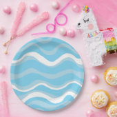 Blauwe oceaangolven papieren bordje (Feest)