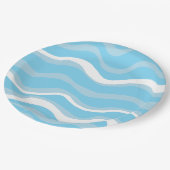 Blauwe oceaangolven papieren bordje (Gekanteld)