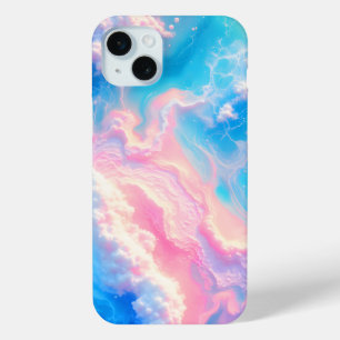 Blauwe Oceaangolven Roze Zomer Zee Strand Turquois iPhone 15 Mini Hoesje