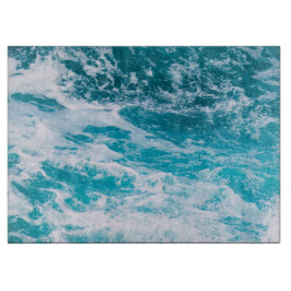 Blauwe oceaangolven snijplank
