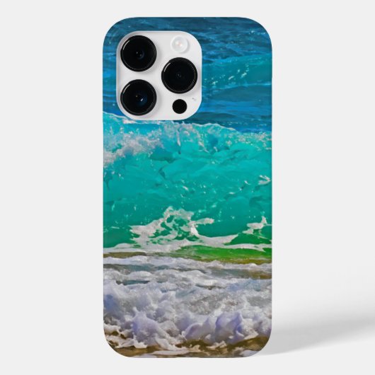 Blauwe oceaangolven stralen kunst Case-Mate iPhone case (Achterkant)