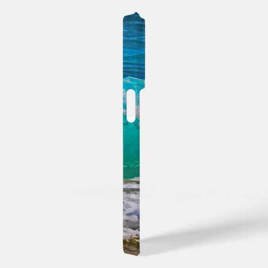 Blauwe oceaangolven stralen kunst Case-Mate iPhone case (Achterkant / Rechts)