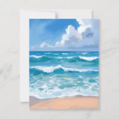 Blauwe Oceaangolven | Strand Zee Aquarelkaart (Voorkant)