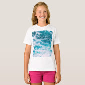 Blauwe oceaangolven t-shirt (Voorkant volledig)