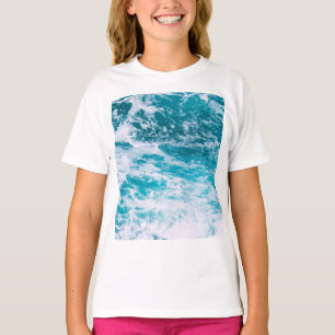 Blauwe oceaangolven t-shirt