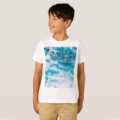 Blauwe oceaangolven t-shirt (Voorkant volledig)