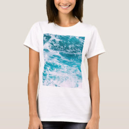Blauwe oceaangolven t-shirt