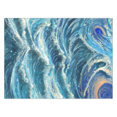 Blauwe oceaangolven tafelkleed (Voorkant (Horizontaal))