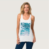 Blauwe oceaangolven tanktop (Volledige Voorkant)